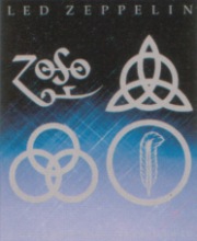 The 4 symbols each standing for a Led Zeppelin member. Clockwise from top right: John Paul Jones, Robert Plant, John Bonham, Jimmy Page.